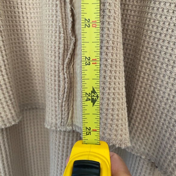 Oversized Waffle Button Up Dusty Pink & Beige - Picture 12 of 13